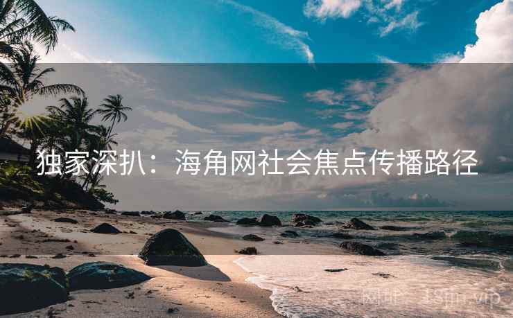 独家深扒:海角网社会焦点传播路径